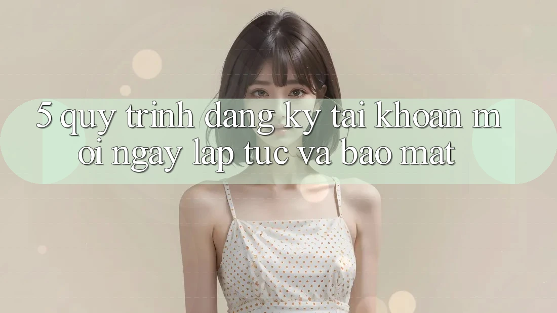 5. Quy Trình Đăng Ký Tài Khoản Mới Ngay lập tức và Bảo Mật