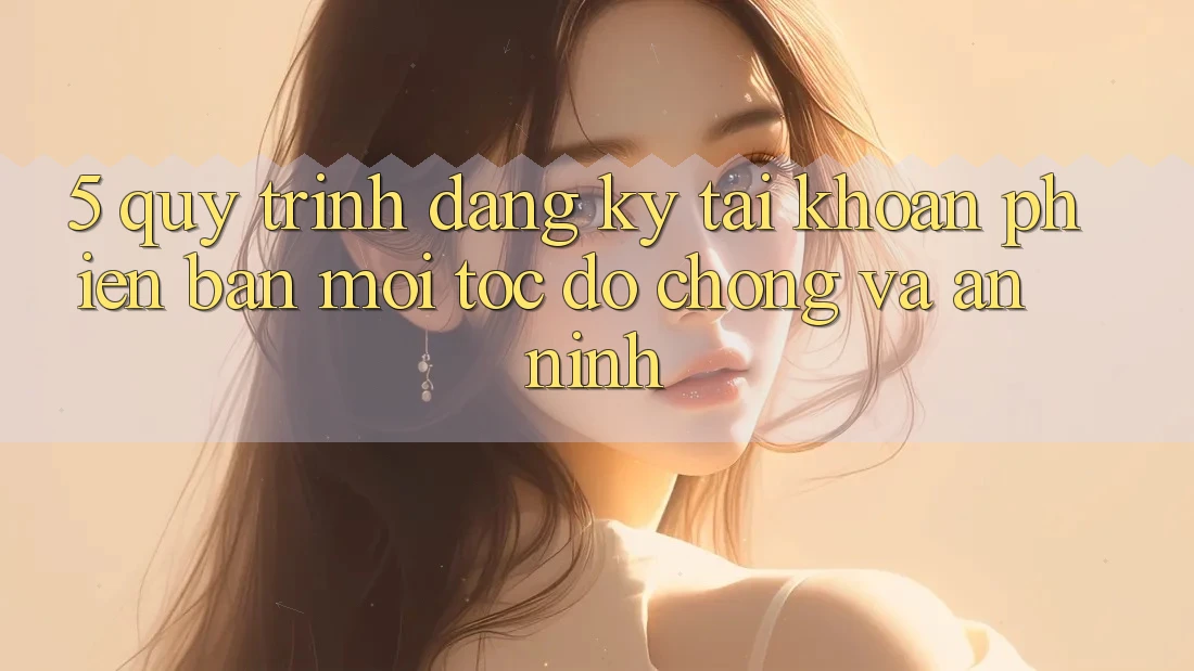 5. Quy Trình Đăng Ký Tài Khoản Phiên bản mới Tốc độ Chóng và An ninh