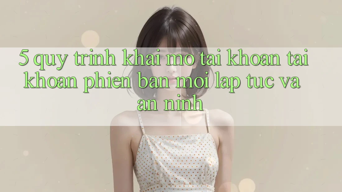 5. Quy Trình Khai mở tài khoản Tài Khoản Phiên bản mới Lập tức và An ninh