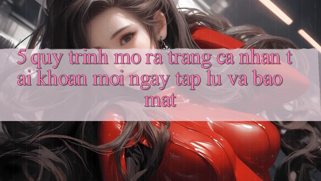 5. Quy Trình Mở ra trang cá nhân Tài Khoản Mới Ngay tắp lự và Bảo Mật