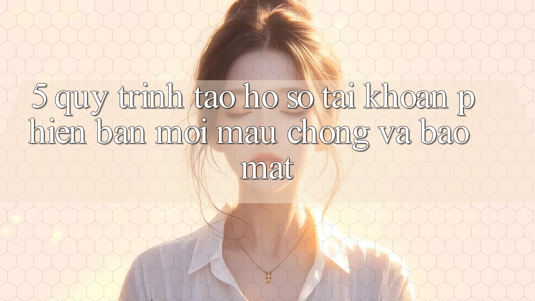 5. Quy Trình Tạo hồ sơ Tài Khoản Phiên bản mới Mau Chóng và Bảo Mật