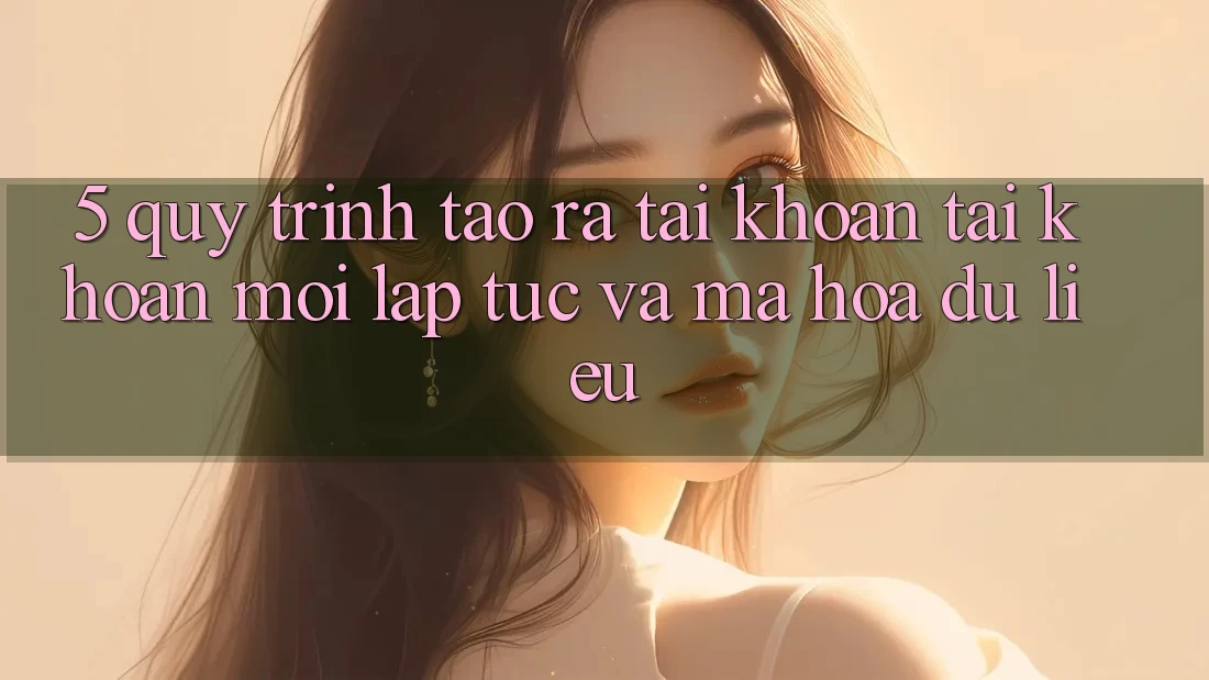 5. Quy Trình Tạo ra tài khoản Tài Khoản Mới Lập tức và Mã hóa dữ liệu