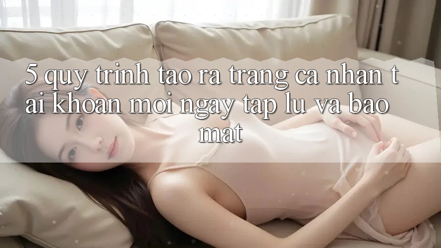 5. Quy Trình Tạo ra trang cá nhân Tài Khoản Mới Ngay tắp lự và Bảo Mật